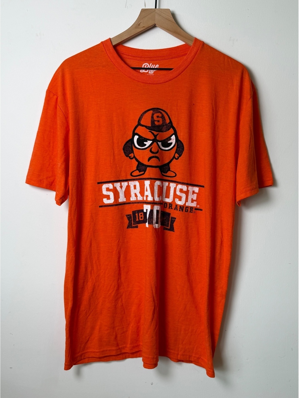 Blue 84 Syracuse Orange T-Shirt - Vintage Mascot Graphic Tri Blend NWOT L